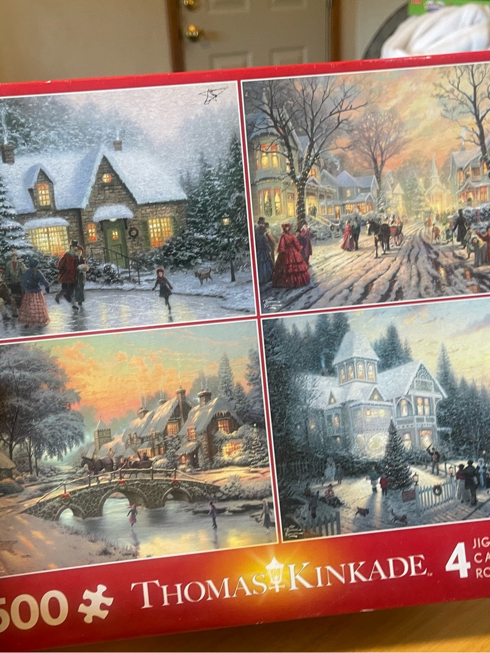 Thomas Kinkade 4 in 1 Christmas Jigsaw Puzzles 500 Piece
